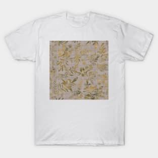 Lakeside garden watercolor earth tones dark grey linen texture T-Shirt